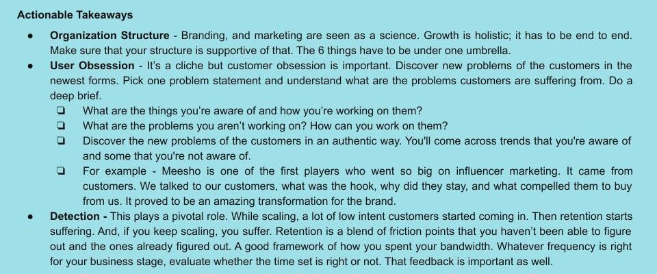 Meesho - Actionable Takeaways