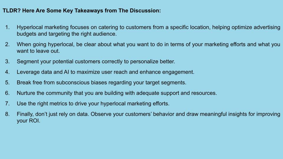 TLDR_ Hyperlocal marketing takeaways