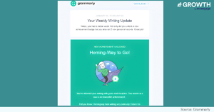 Grammarly notification - Content-led growth