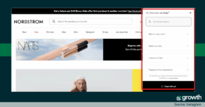 NordStrom live chat service